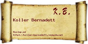 Koller Bernadett névjegykártya