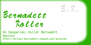 bernadett koller business card